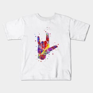 I love you ASL sign language Kids T-Shirt